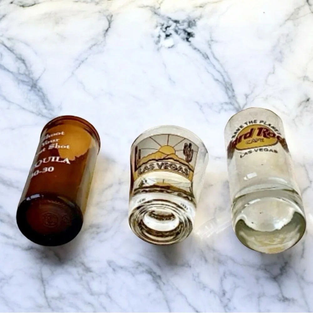 Hard Rock Cafe Shot Glass Las Vegas + 2 More